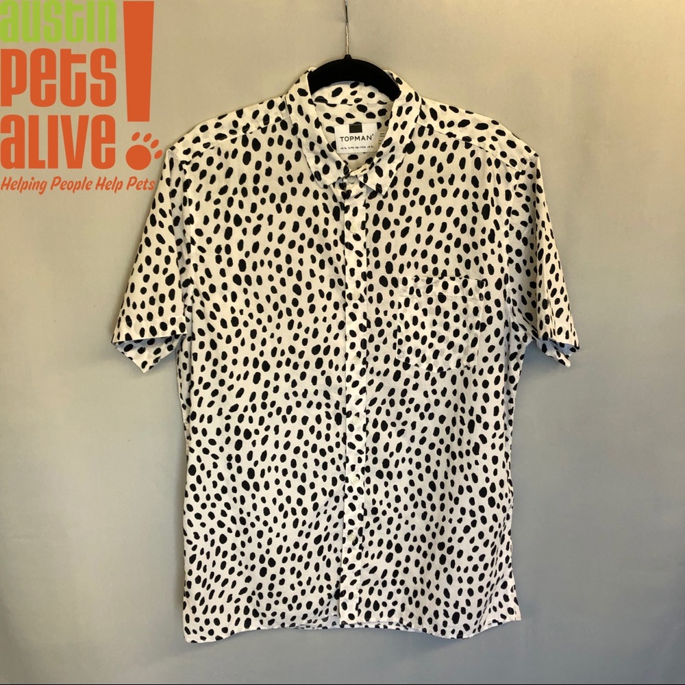 Topman Polkadot Button Down
